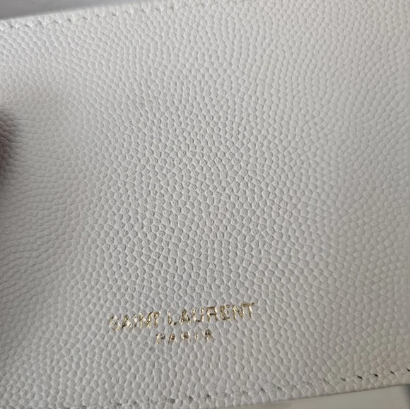 🍸💰​AUTHENTIC Saint Laurent UPTOWN CHAIN WALLET IN GRAIN DE POUDRE EMBOSSED COA - Picture 3 of 11